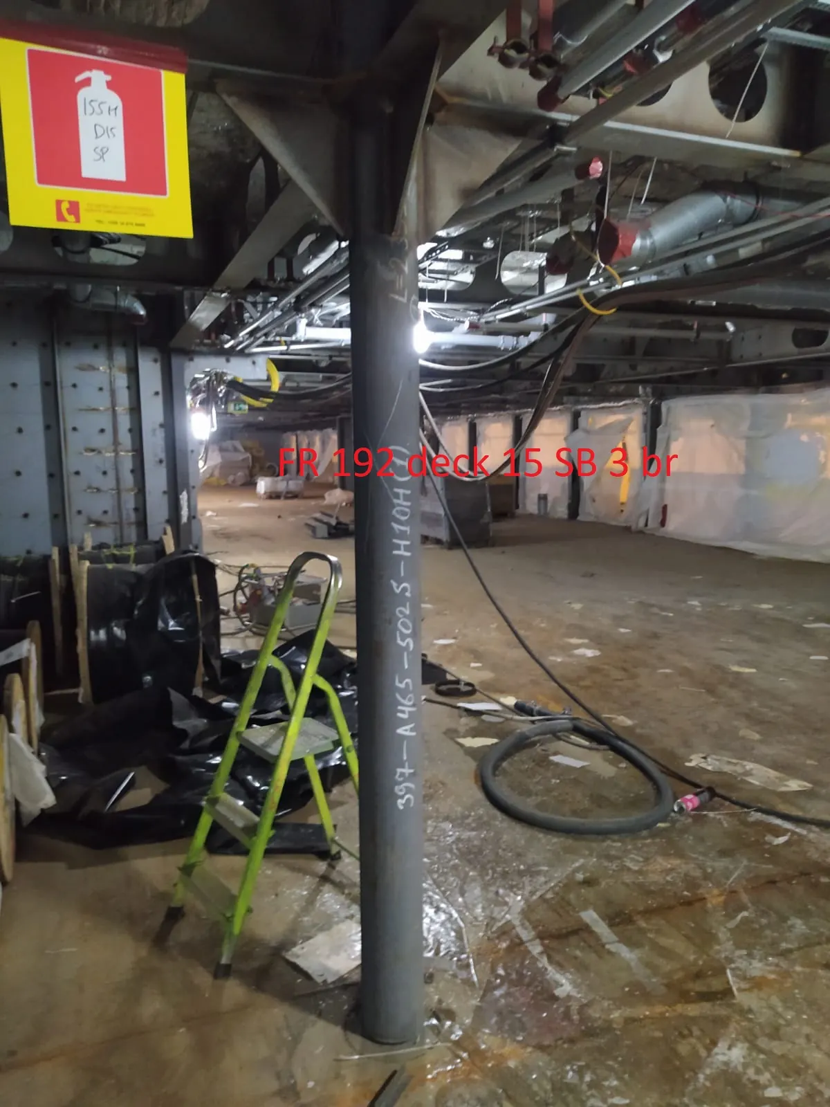 Site photo: shipbuilding block with marked tasks